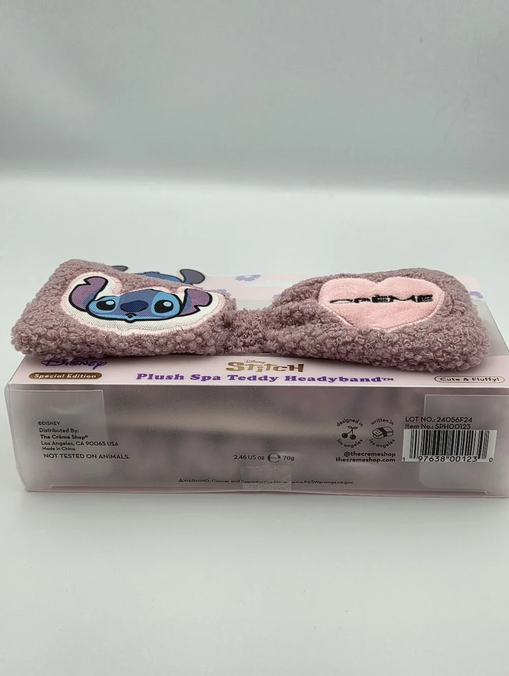 The Creme Shop x Disney Stitch Pink Plush Spa Teddy Headband NWT